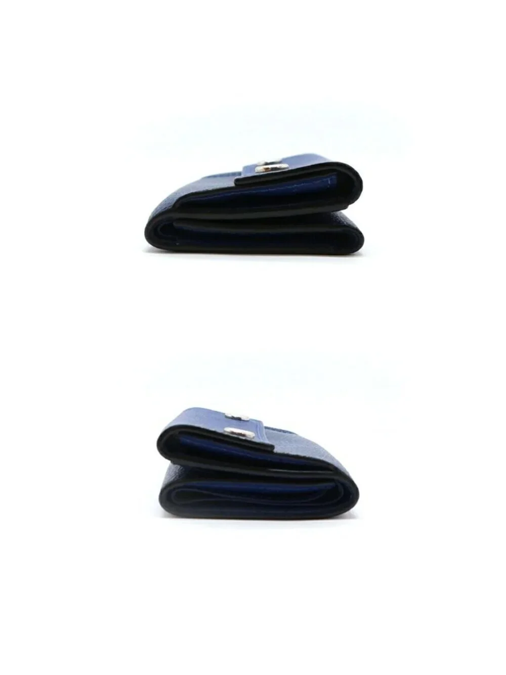 Hermes Ten Discovery Compact Wallet Cobalt Blue Taigarama Mini Trifold